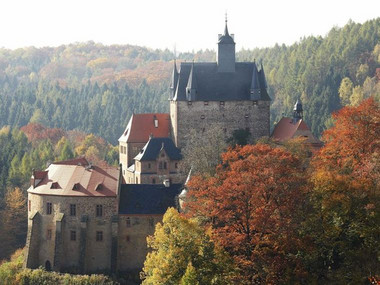 Zamek Kriebstein jesienią